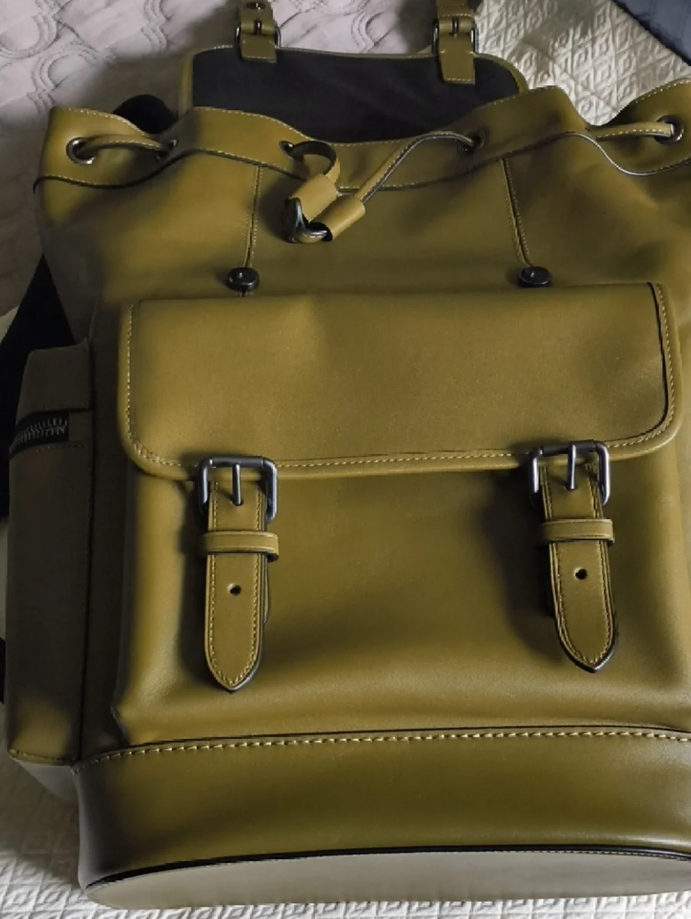 Coach Sprint Backpack smooth leather/Gunmetal/Green